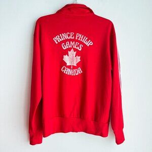 Vintage Adidas Prince Philip Games Canada Red Zip up Jacket M